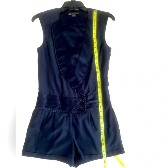Armani Exchange Silk Tuxedo Rompers - Picture 2 of 8